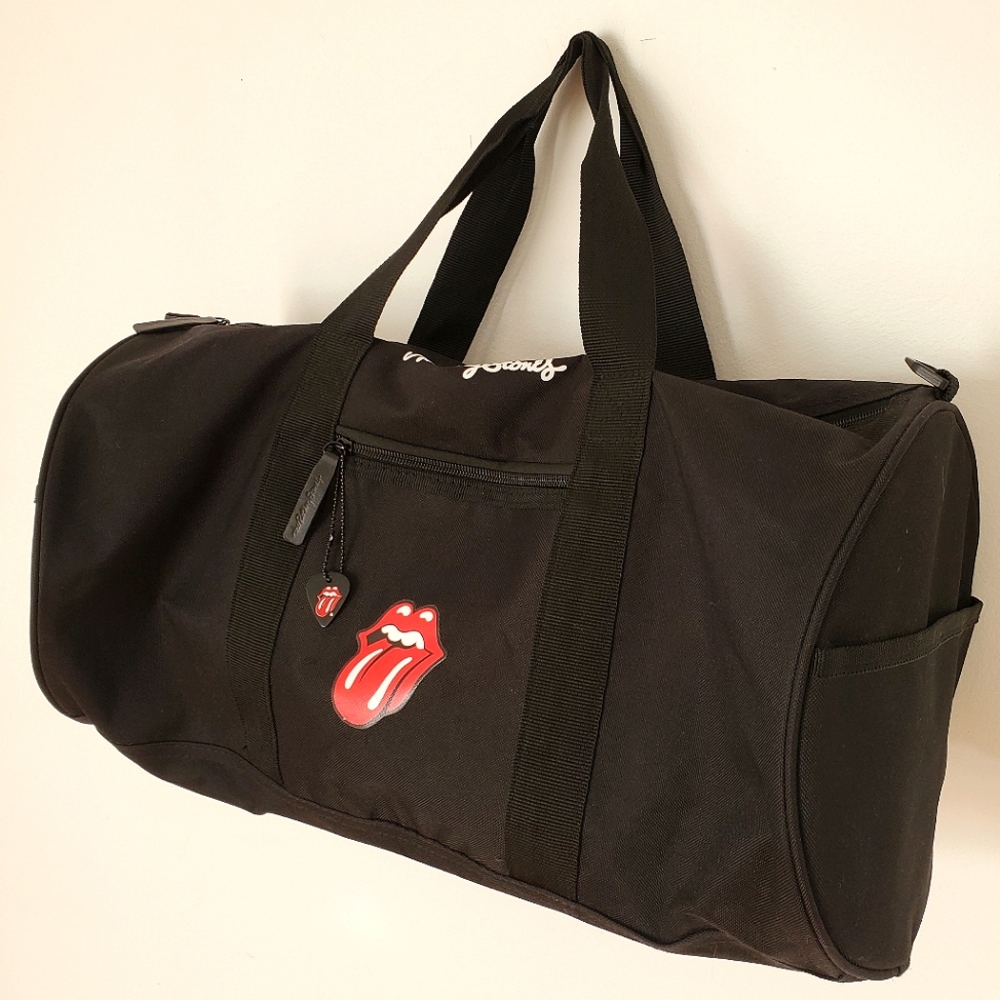 The Rolling Stones Black Duffle Bag (Tongue Logo)